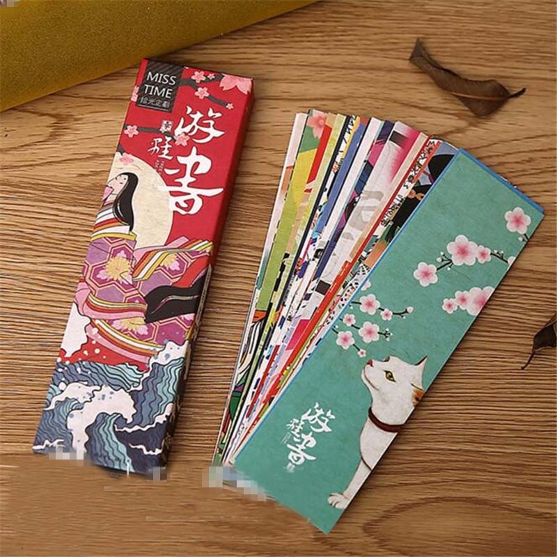 Set 30 thẻ bookmark đánh dấu trang sách phong cách vintage dễ thương