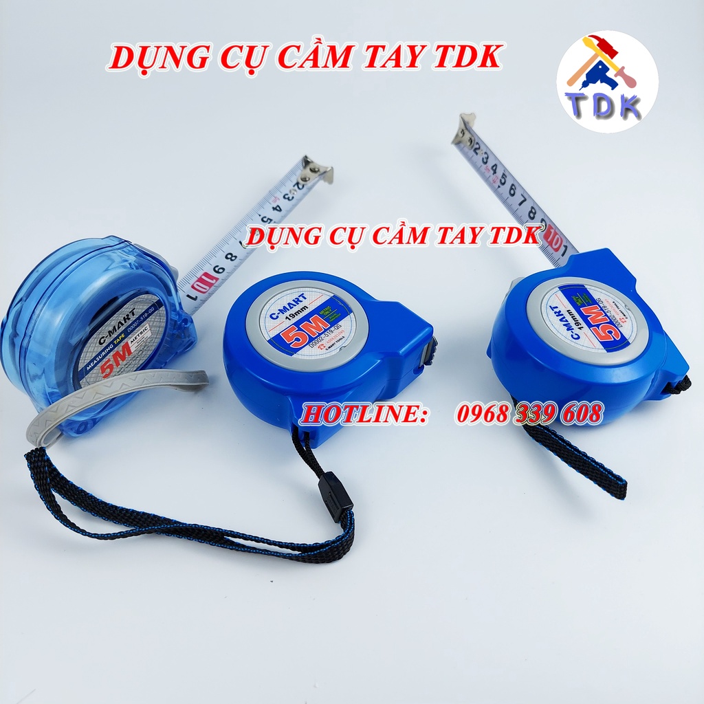 Thước cuộn 5M, thước rút D0002 - D0007 chính hãng C-Mart