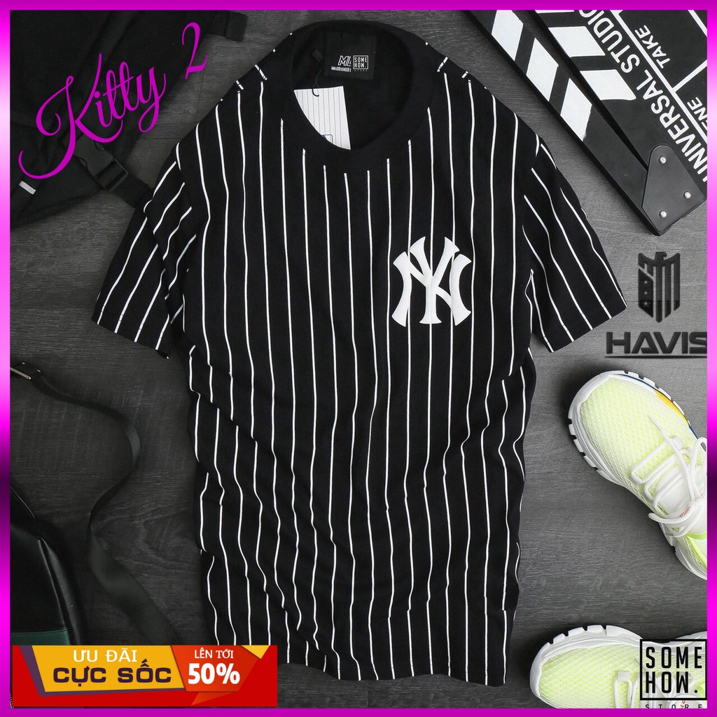 Áo thun nam tay ngắn 💓GIÁ SỐC💓 Áo thun New York City phối sọc dọc cao cấp_ Kitty Two Shop