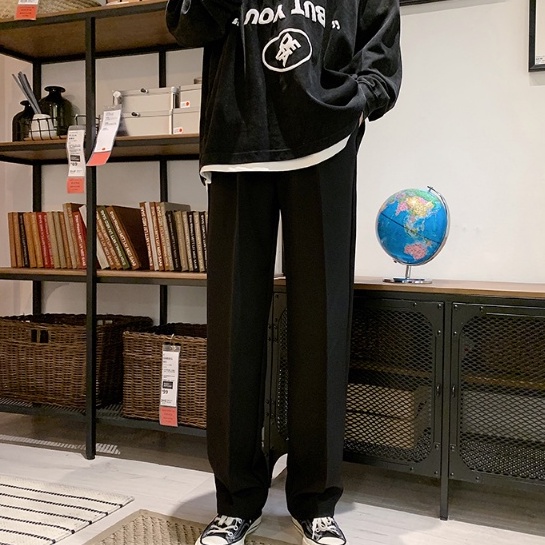 Quần Dài Ống Rộng Màu Trơn Thời Trang Mới Cho Nam