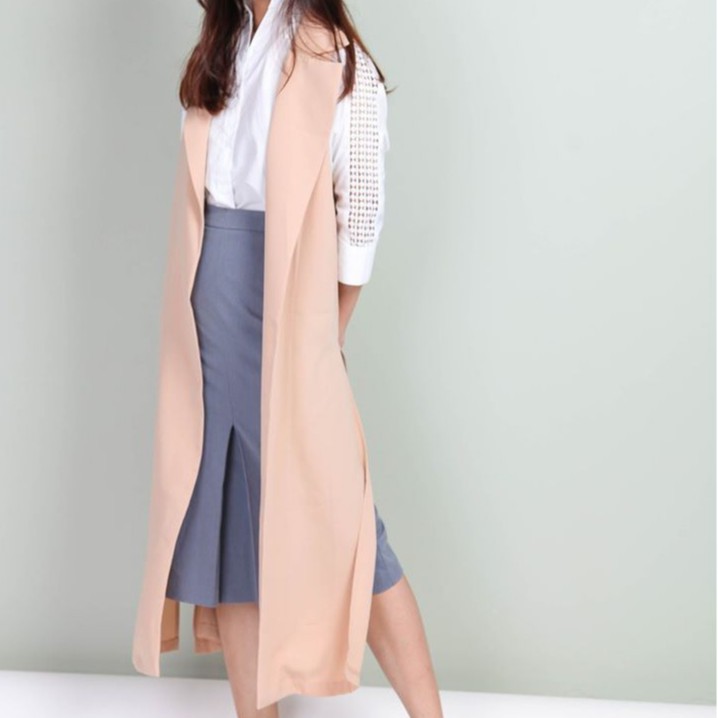 Áo Cardigan nữ không tay áo, xẻ tà | BigBuy360 - bigbuy360.vn