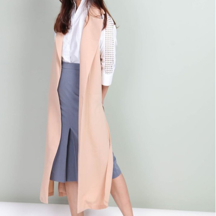 Áo Cardigan nữ không tay áo, xẻ tà đẹp, thời trang LXK47165