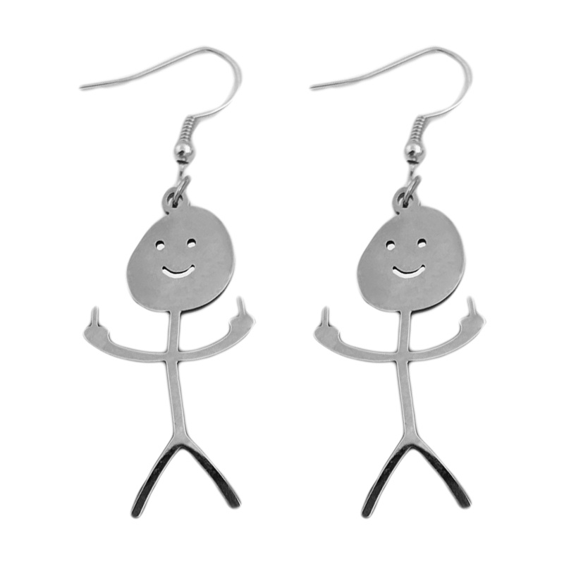 Khuyên Tai Thả Mặt Hình Bàn Tay Phong Cách Punk Hip Hop Cá Tính Dành Cho Nam Nữ