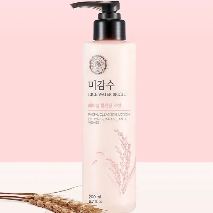 Sữa Tẩy Trang Làm Sáng Da THEFACESHOP RICE WATER BRIGHT FACIAL CLEANSING LOTION 200ml