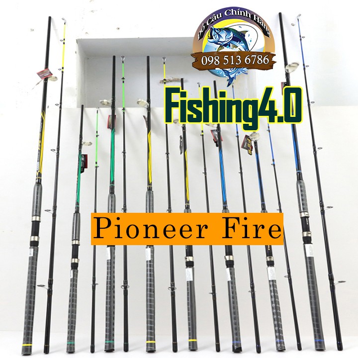 CẦN 2 KHÚC PIONEER FIRE - 2m1-2m4-2m7-3m0 - CẦN CÂU BẠO LỰC - GIÁ SINH VIÊN.