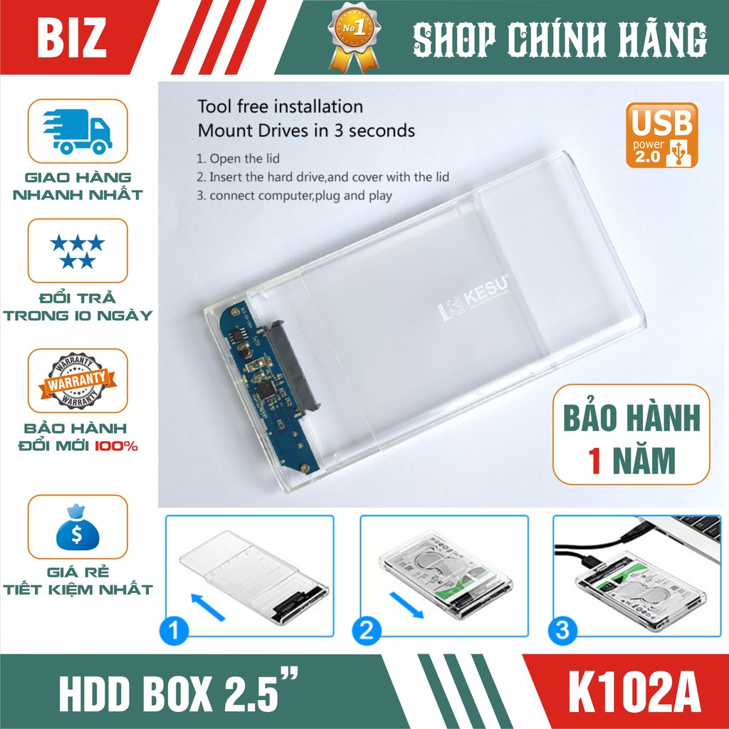 BOX HDD 2.5" SATA 3 USB 2.0 Gloway - Kesu K102A | WebRaoVat - webraovat.net.vn