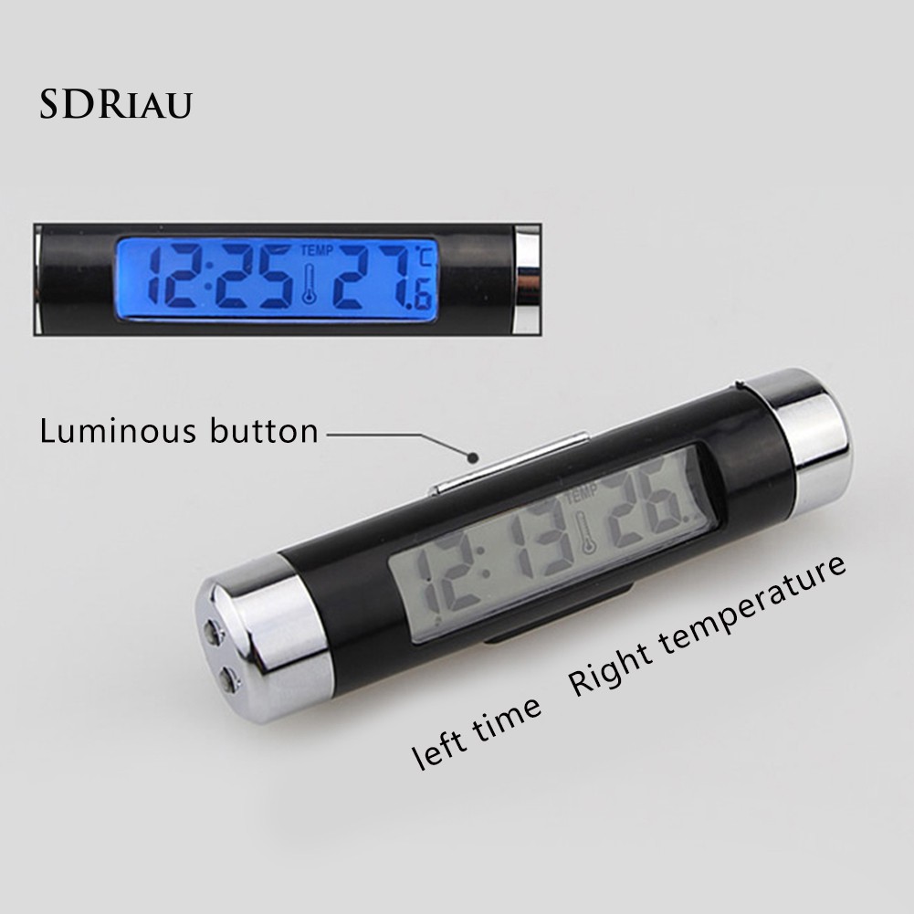 Đồng hồ điện tử 2 trong 1 tích hợp đèn led cho xe hơi