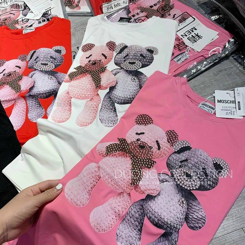Áo phông gấu, áo phông nữ, áo cộc tay mùa hè chất cotton freesize, hàng sẵn tại Hana store