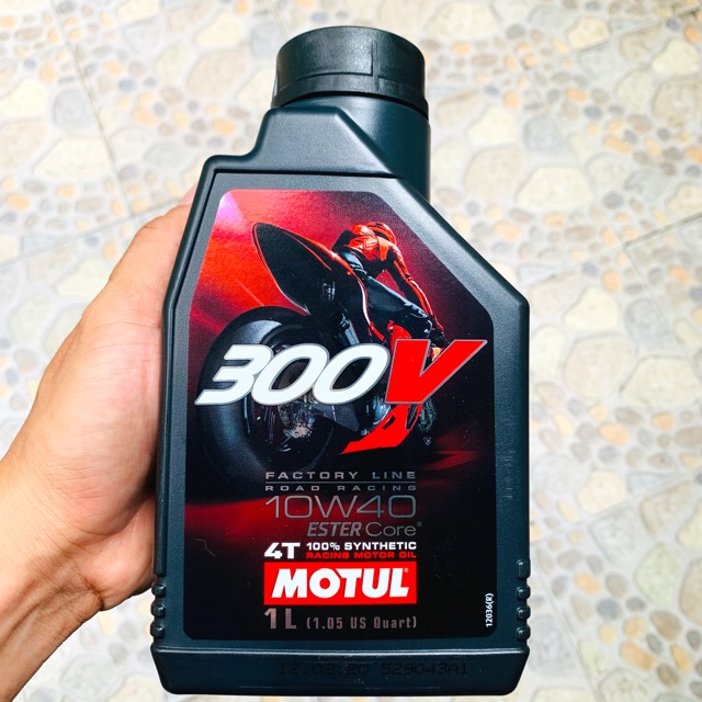 Nhớt Motul 300V Factory Line Road Racing 10W-40 Made in France - Mẫu Tem Xuất Châu Á