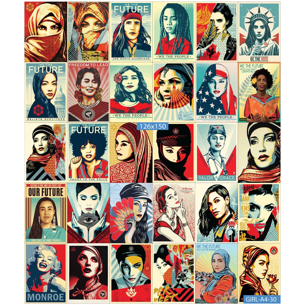 Combo Set 30 tờ Decal dán tường chủ đề Bike A3,A4,A5