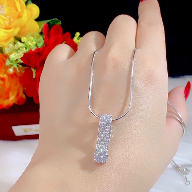 Dây chuyền nữ màu bạch kim mẫu mới cực xinh