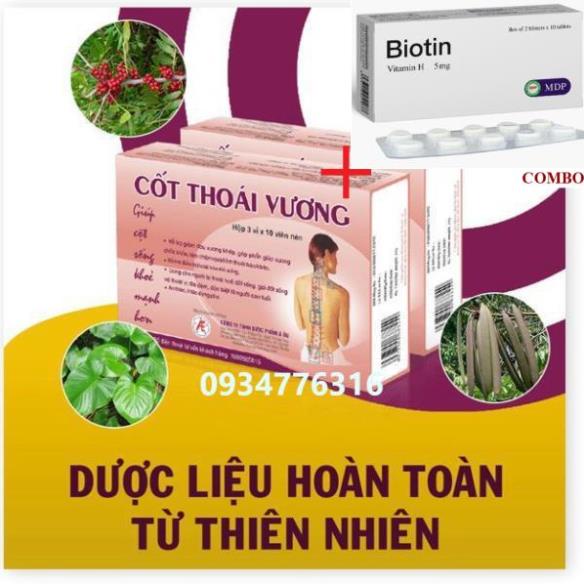 Combo Biotin 5mg+ ✅ Viên Uống CỐT THOÁI VƯƠNG- 3 vỉ x 10 viên