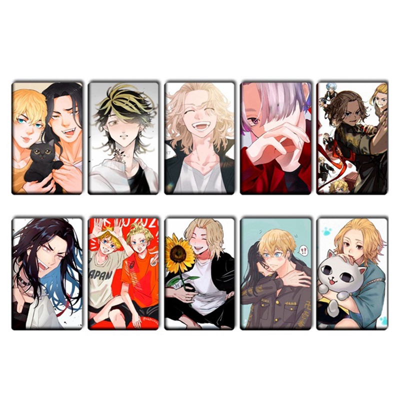 Set 10 Thẻ Dán Hình Anime Tokyo Revengers Trang Trí