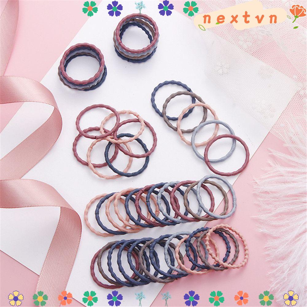 Bộ 50 dây buộc tóc thời trang xinh xắn nhiều màu cho bé gái