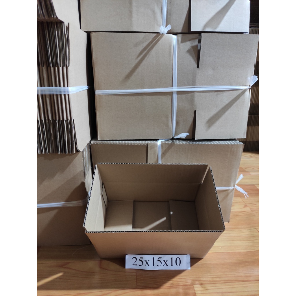 Thùng hộp carton đóng hàng 25x15x10 bộ 100 không in