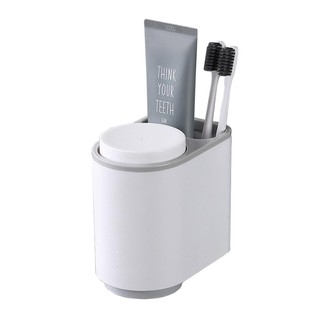 Kệ để bàn chải kem đánh răng kèm 2 cốc treo tường thông minh Ecoco