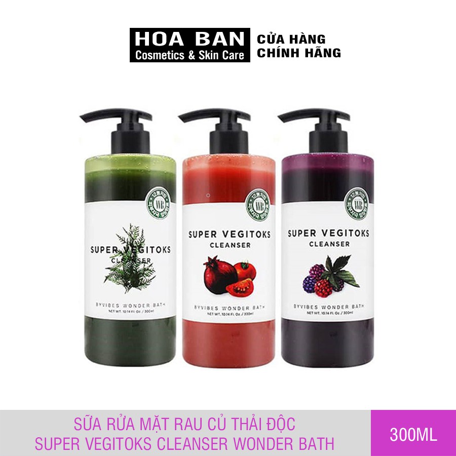 [Chính Hãng - HÀNG CÔNG TY - TEM PHỤ] Sữa Rửa Mặt Rau Củ Thải Độc Super Vegitoks Cleanser Wonder Bath Full Size - 300 ml | BigBuy360 - bigbuy360.vn