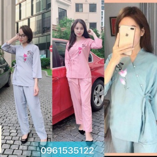 Đồ lam đi chùa Quần áo phật tử Bộ Thư Pháp chữ Tâm