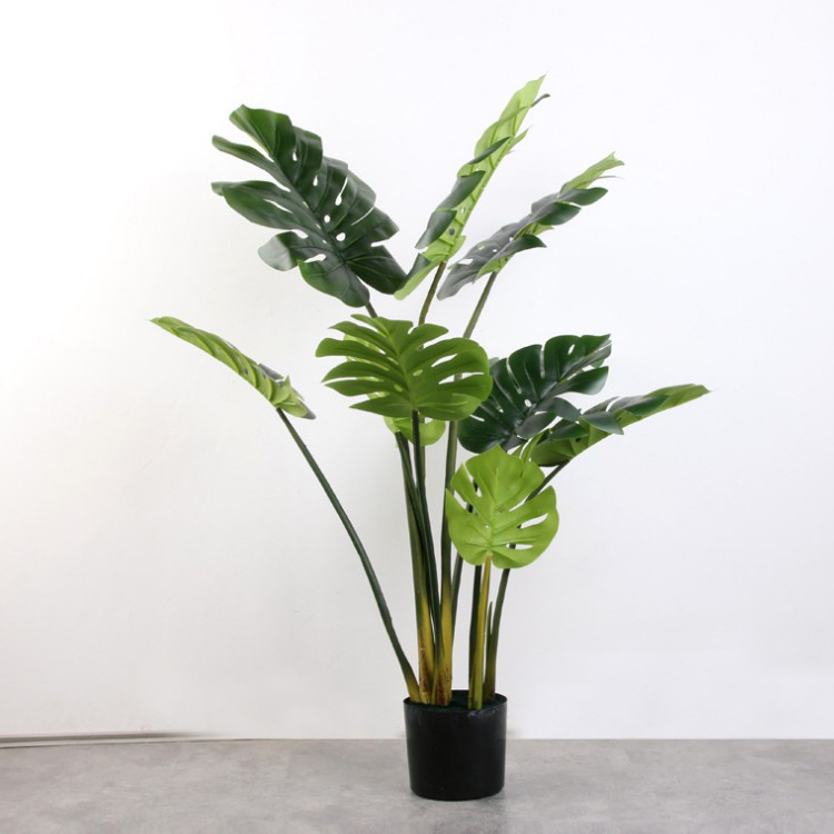Cây monstera trầu bà lá xẻ giả bằng nhựa 120 cm - CC142 - Jassi Decor