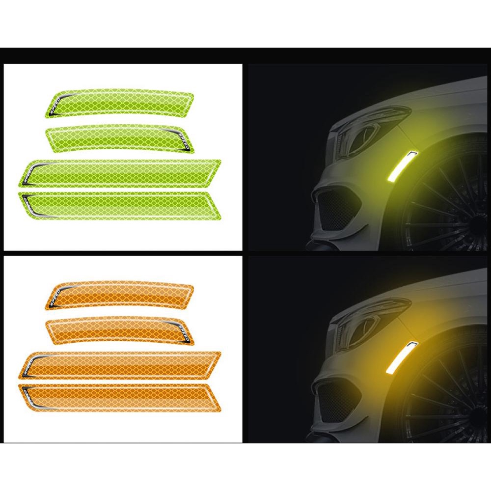 Bộ 2 / 6 Miếng Dán Phản Quang Cảnh Báo An Toàn Cho Xe Hơi E6I6
