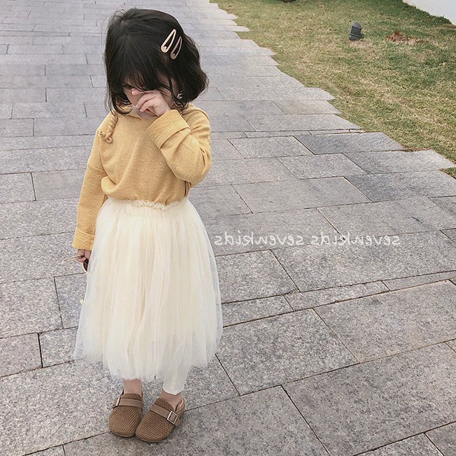 Chân Váy Xòe Phối Lưới Xinh Xắn Cho Bé Gái