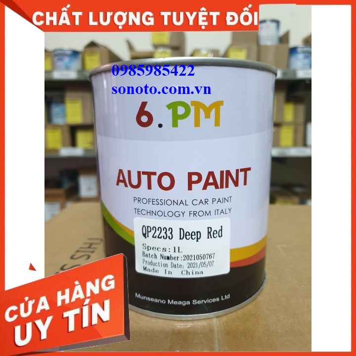 QP2233 Sơn gốc 2K màu đỏ cờ đậm hãng Autopaint lon 1 Lít ( Sơn oto xe máy )