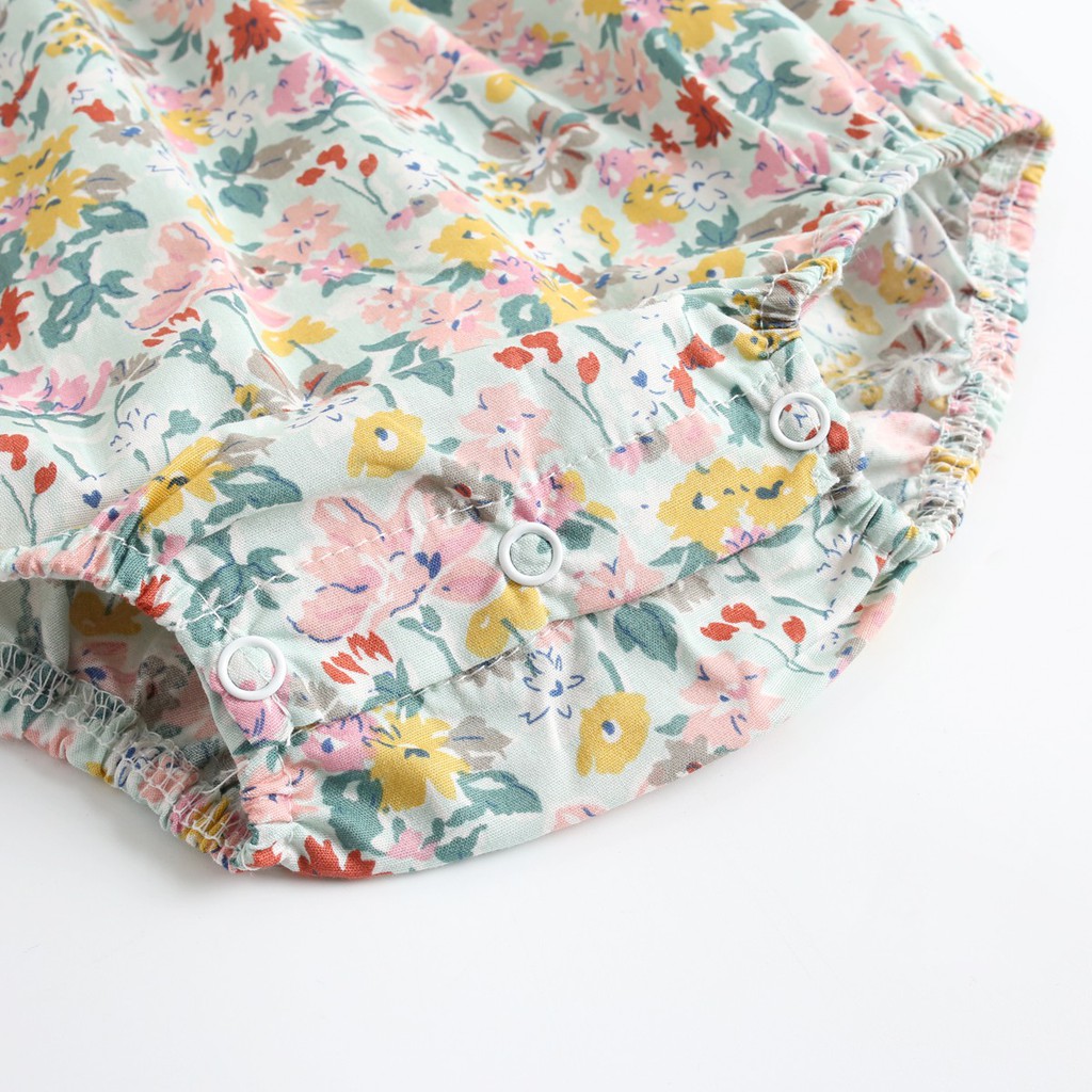 Sanlutoz Bông Mùa hè Đứa bé Con gái Áo liền quần Những bông hoa