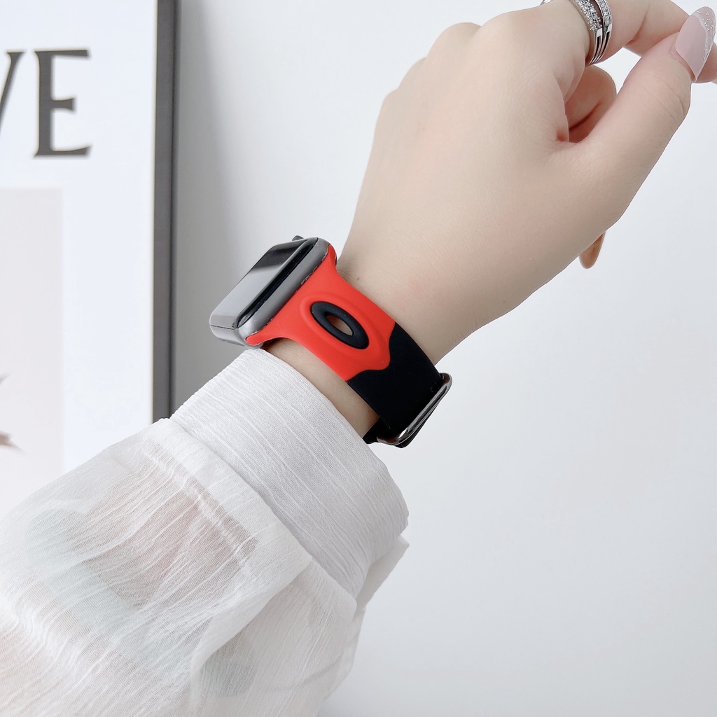 Dây Đeo Bằng Silicone Hình Đôi Mắt Thiên Thần Cho iWatch 38 40 41 42 44 45mm Series 8 7 6 SE 5 4 3 2 1