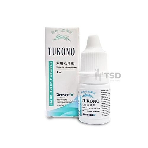 Dung dịch nhỏ tai Tukono trị viêm tai, rận tai cho chó mèo 5g
