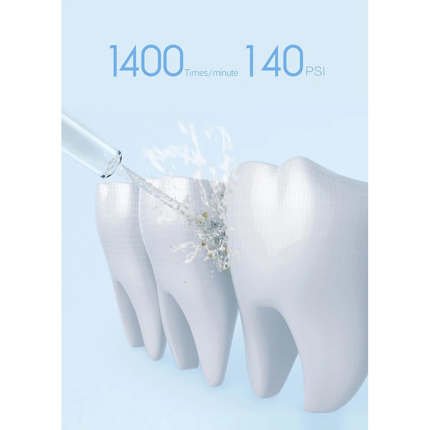 Máy Tăm Nước Xiaomi Mijia MEO701 - Vệ Sinh Răng Miệng - Kèm 4 Đầu Vòi Tiện Lợi - Chính Hãng