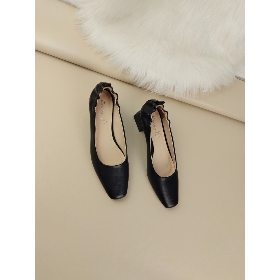 Giày cao gót nữ enako tp13656- mũi vuông gót trụ cao 4,5cm