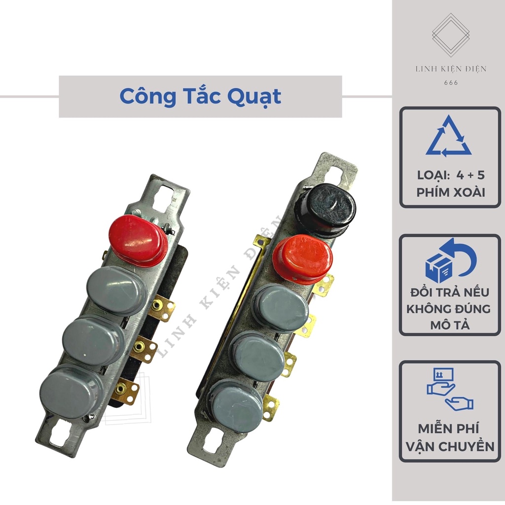 Công Tắc Quạt Cây 4 – 5 Phím Công Tắc Quạt Bàn, Công Tắc Quạt Tản