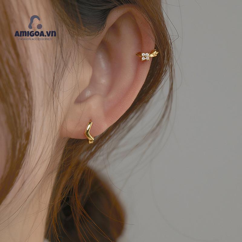 Khuyên Tai Bạc Dạng Vòng Cá Tính Dành Cho Nữ