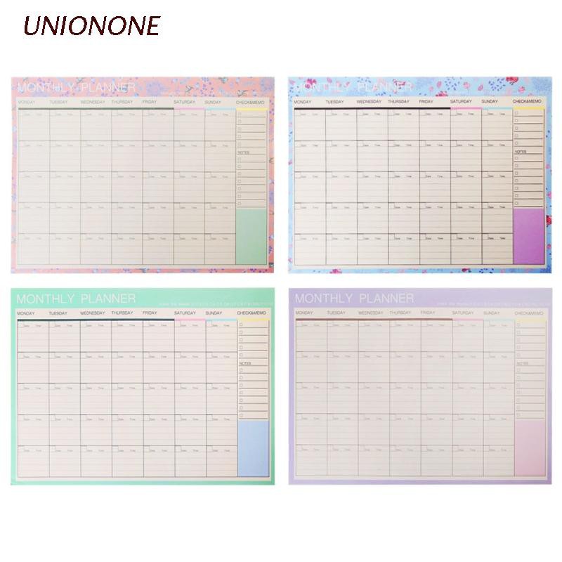 ONE  Monthly Paper Pad 20 Sheets DIY Planner Desk Agenda Gift School Office Supplies