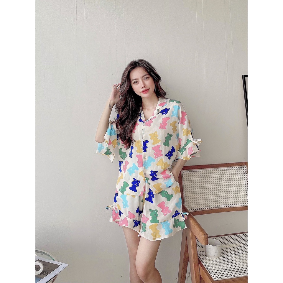 sét bộ pijama nữ đùi dể thương đáng yêu