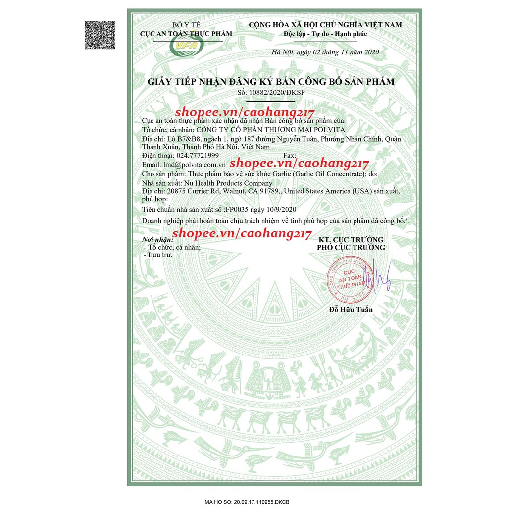 Tinh dầu tỏi không mùi Garlic Oil Concentrate NuHealth Mỹ lọ 300 viên tăng cường đề kháng, cam kết chính hãng