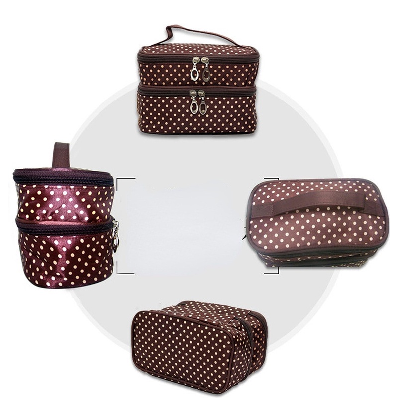 Túi Đựng Mỹ Phẩm Du Lịch Chấm Bi Thời Trang
