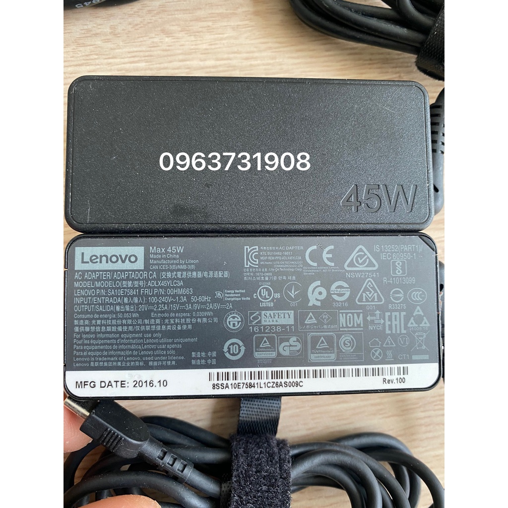 Sạc laptop Lenovo T480 T480s 45w bản gốc theo máy