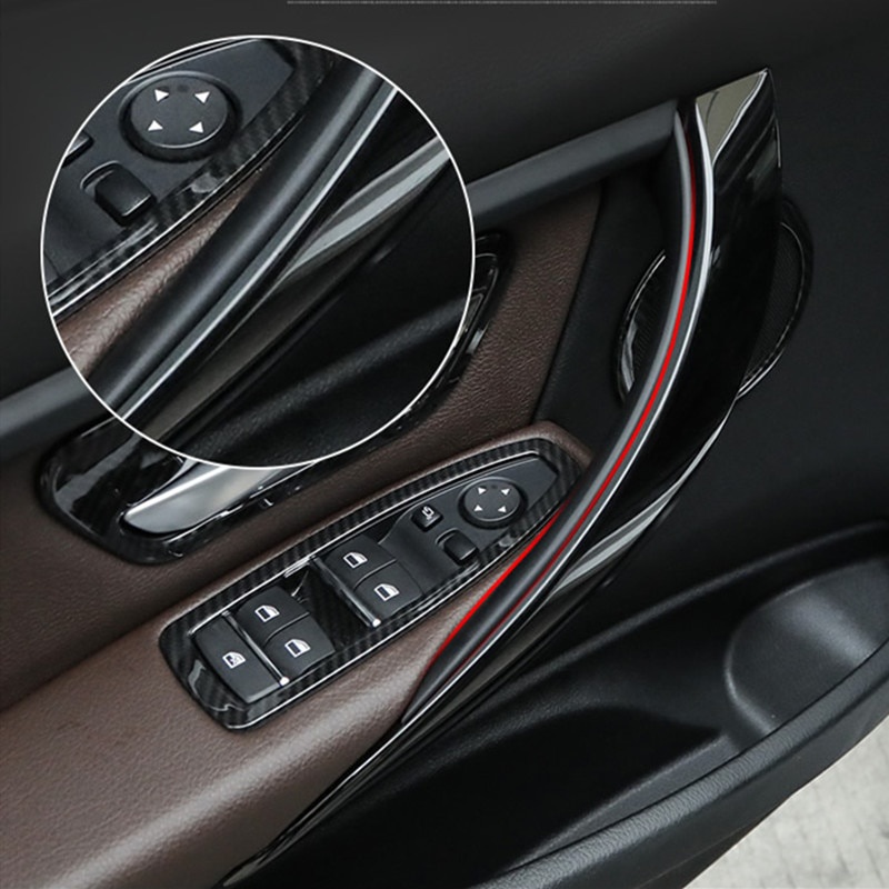 Set 1/ 2/ 4 khung gắn bảo vệ bệ tay nắm cửa xe hơi sợi carbon dành cho BMW 3 4 F32 F34 F30 F35