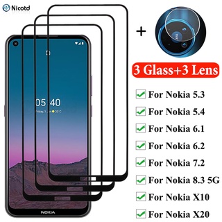 Kính Cường Lực 6 Trong 1 Bảo Vệ Ống Kính Máy Ảnh Nokia 5.4 Nokia 5.3 8.3 5G 7.2 6.2 Nokia X10 X20