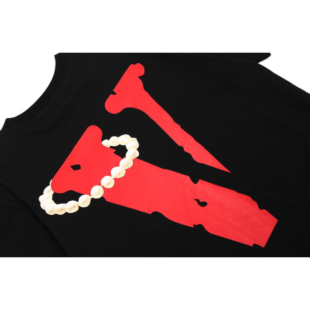Áo thun cotton tay ngắn in hình Vlone thời trang dành cho nam nữ