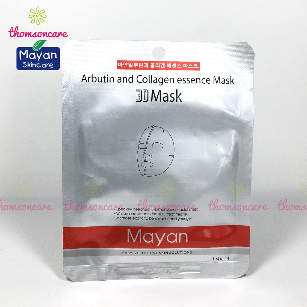 Mặt nạ Mayan Dưỡng da, chống lão hóa từ Collagen Q10, lô hội, linh chi, Arbutin ngừa nám từ Hàn Quốc