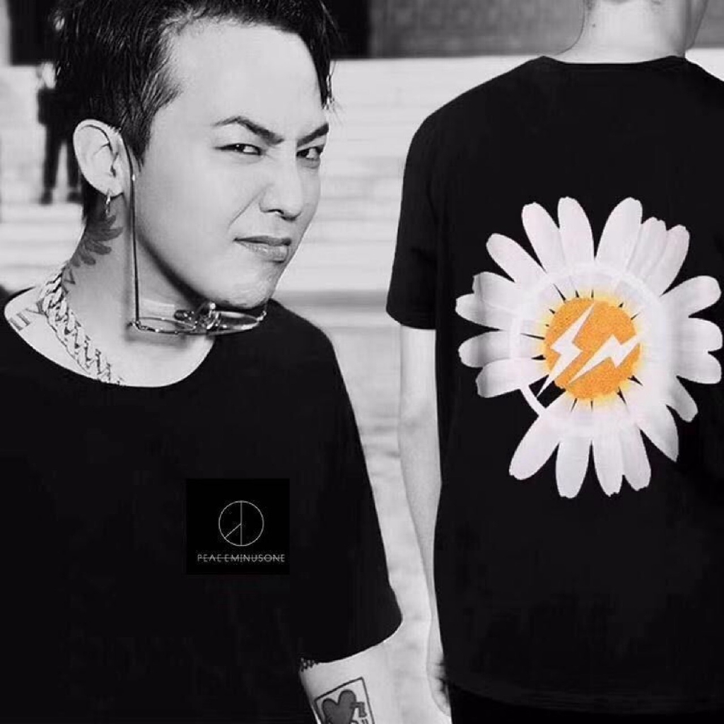 Áo thun ngắn tay G-Dragon GD Phong cách thời trang Hàn Quốc Áo thun in hoa cúc Daisy