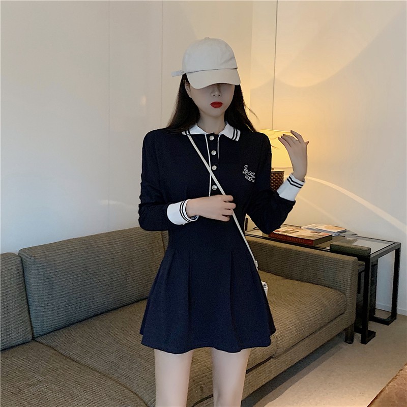 Đầm thun nữ dáng xòe tay dài Emilyshop