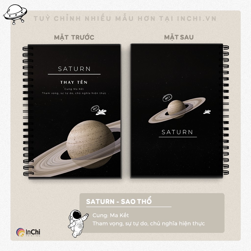 SỔ TAY LÒ XO IN TÊN VÀ HÀNH TINH HỆ MẶT TRỜI THEO YÊU CẦU 120 TRANG, SỔ PLANNER, SKETCHBOOK 365 NGÀY ĐỘC ĐÁO CHẤT LƯỢNG