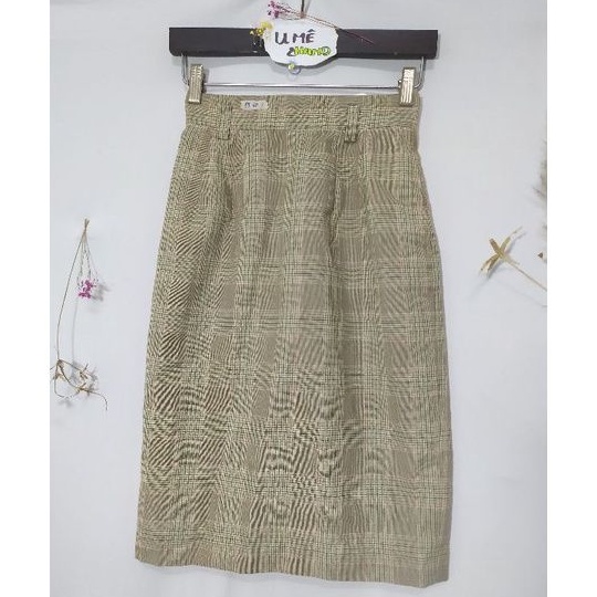 Chân váy 2hand caro công sở, eo 59, dài 60cm. V11