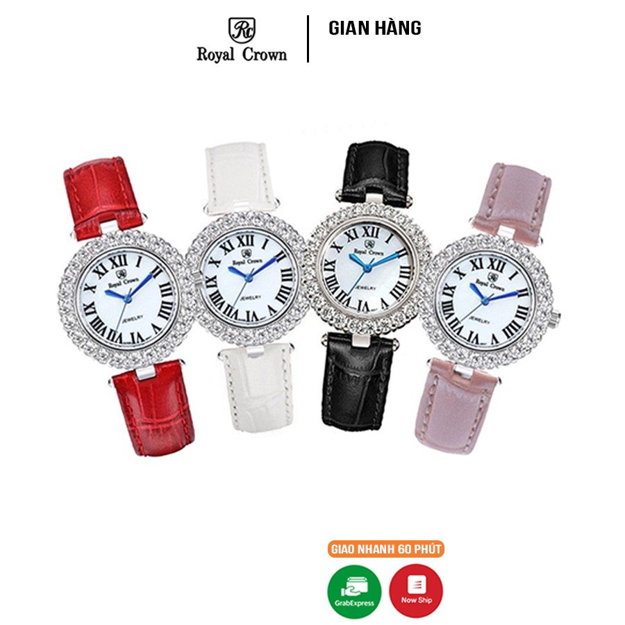 Đồng Hồ Nữ Chính Hãng RoyalCrown 6305ST dây da các màu