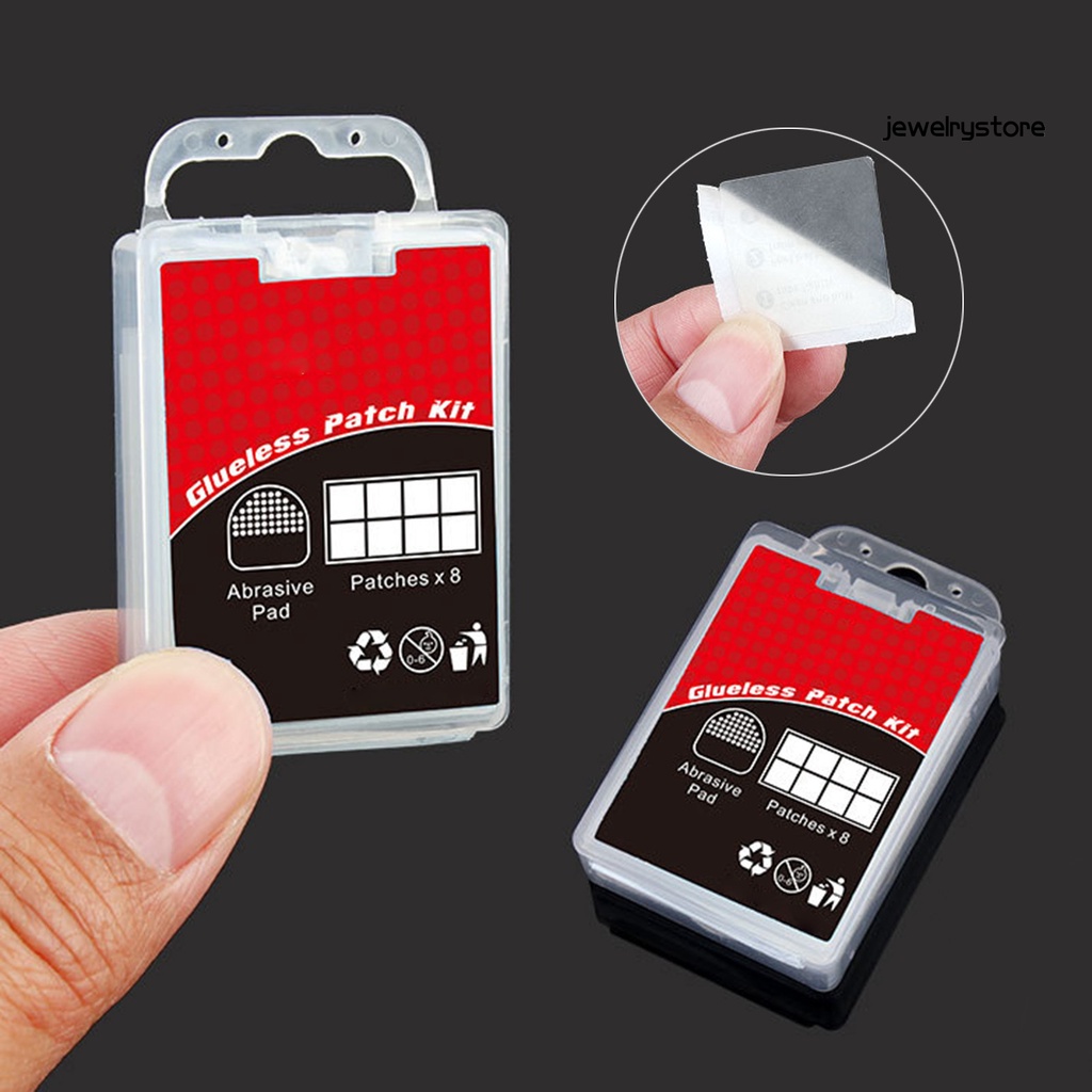 Bộ 8 Miếng Vá Lốp Xe Đạp Bằng Cao Su Trong Suốt Siêu Dính