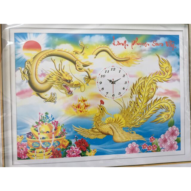 tranh thêu 3D đồng hồ x8203