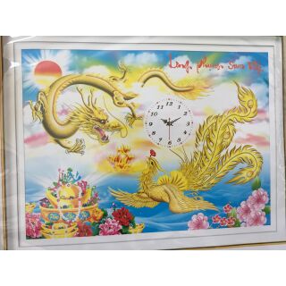 Tranh thêu 3d đồng hồ x8203